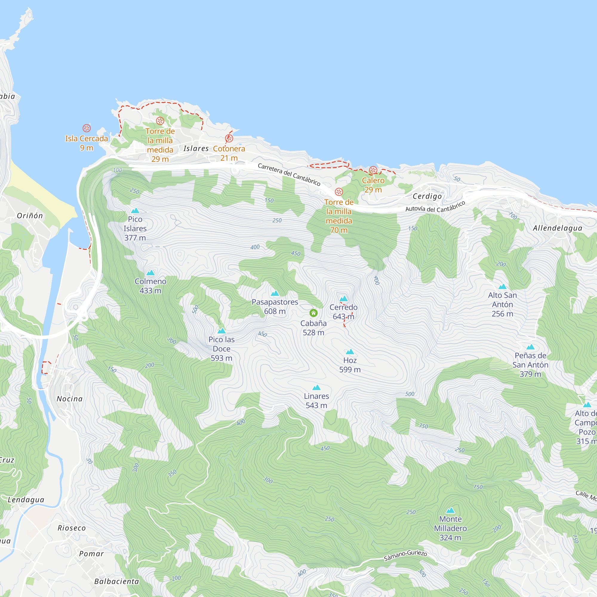 Cabaña de El Tejo map