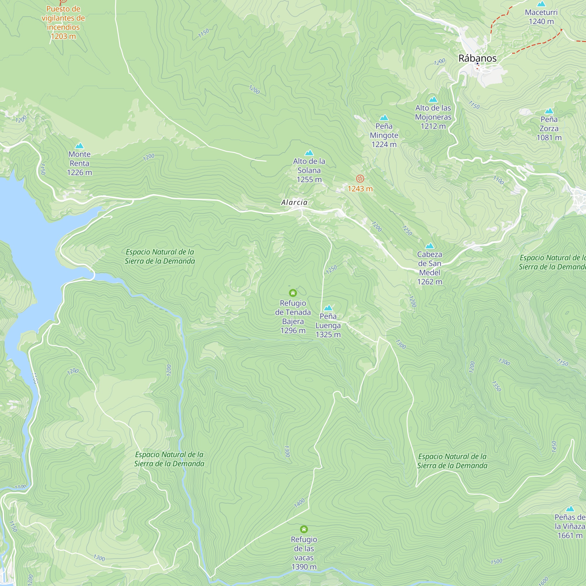 Refugio de Tenada Bajera map