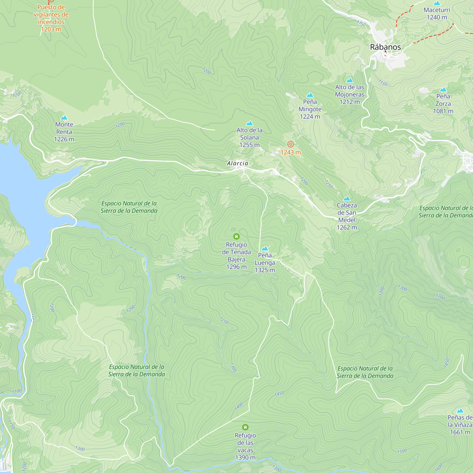 Refugio de Tenada Bajera map