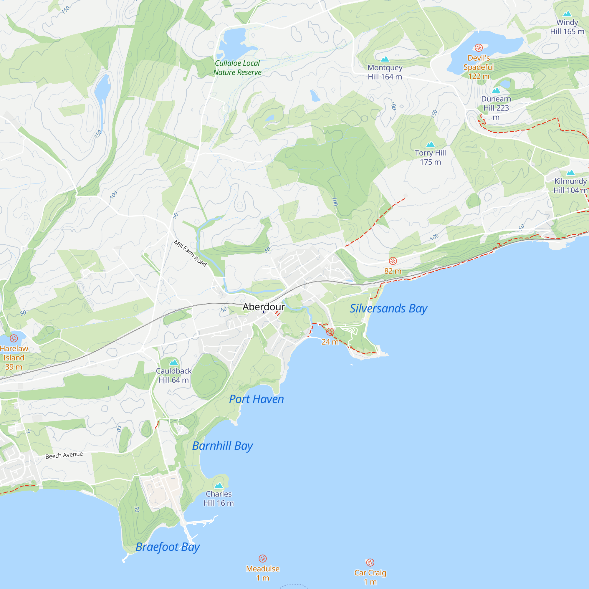 Aberdour Castle and Gardens map