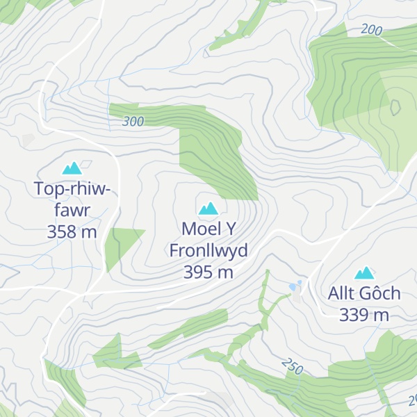 Map of Moel Y Fronllwyd