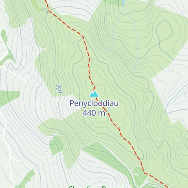 Map of Penycloddiau
