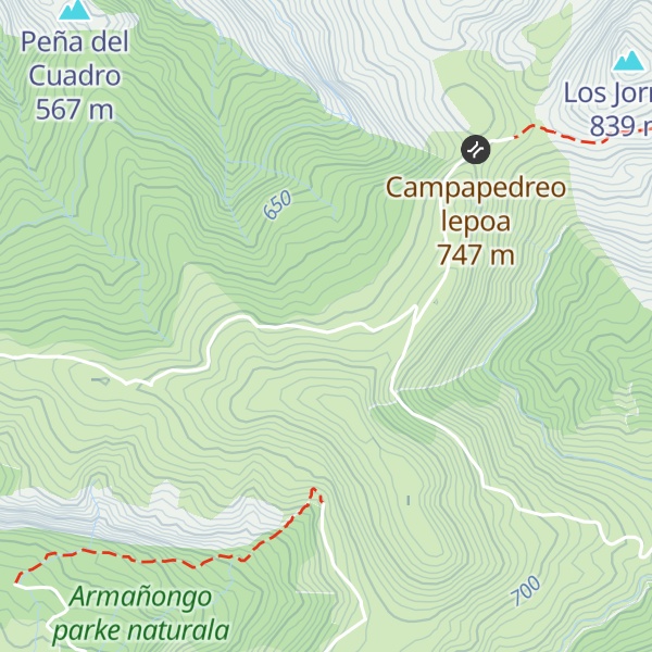 Map of Refugio Armañon