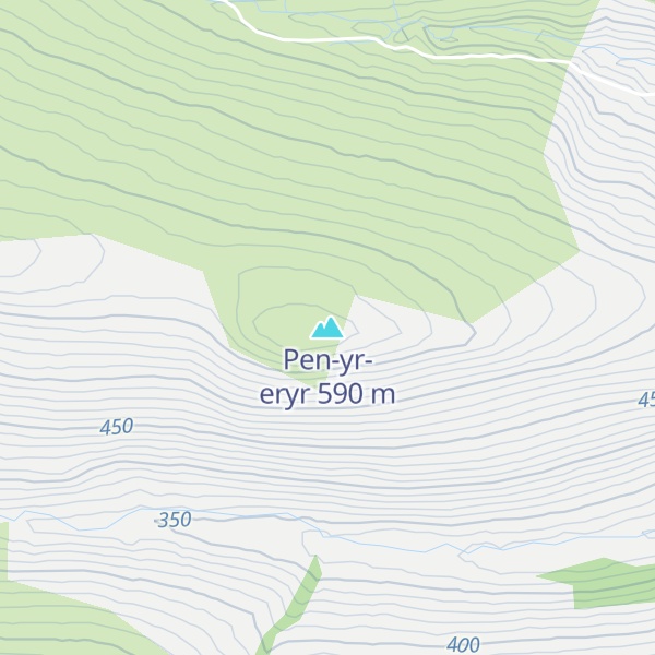 Map of Pen-yr-eryr