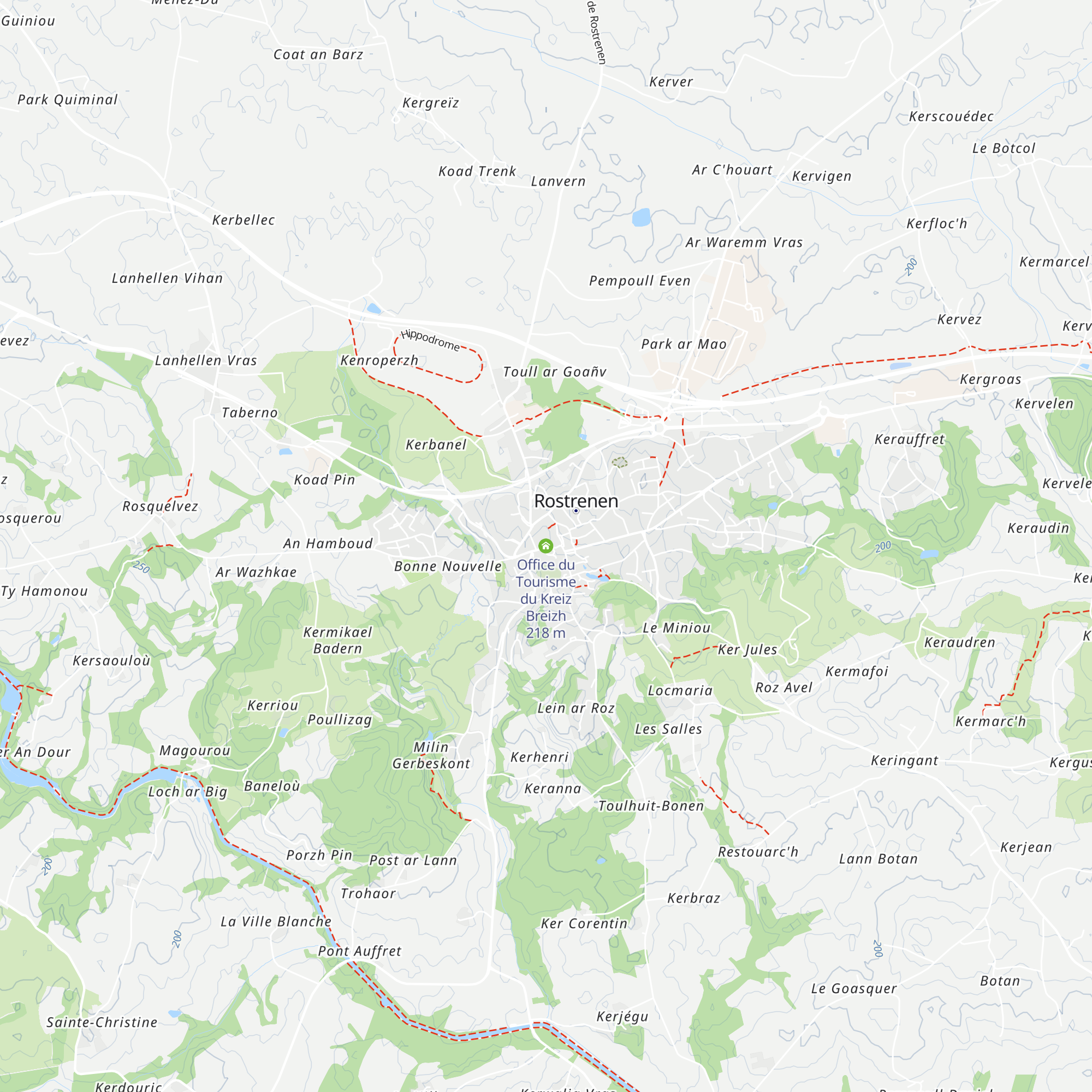Office du Tourisme du Kreiz Breizh map