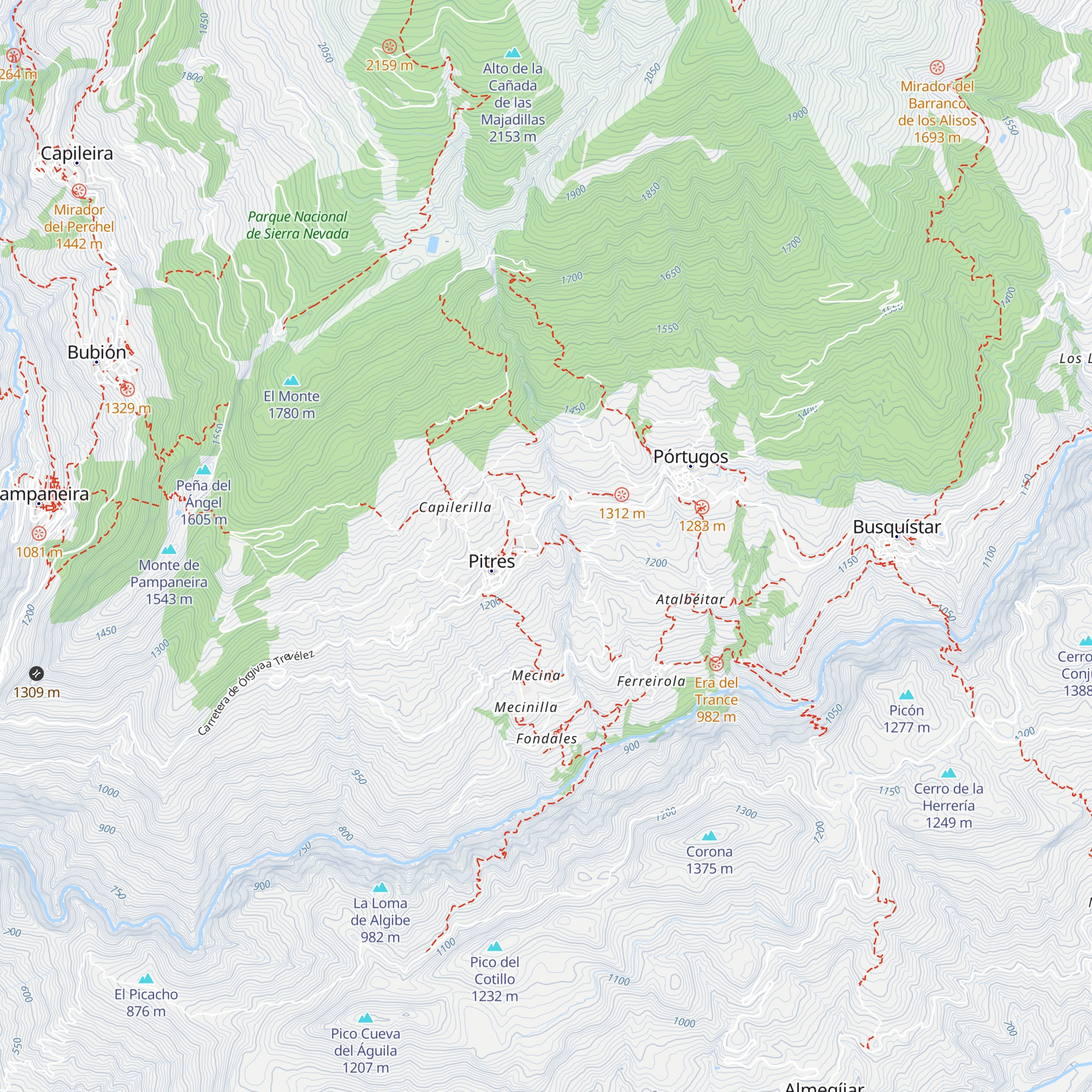Refugio Los Albergues map