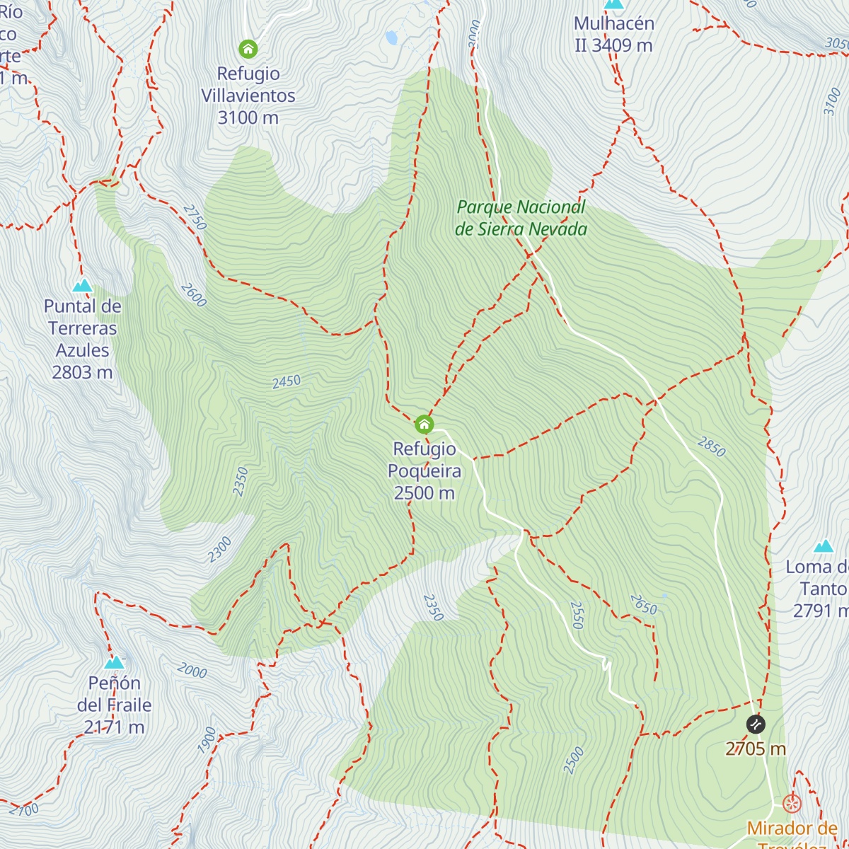 Refugio Poqueira map