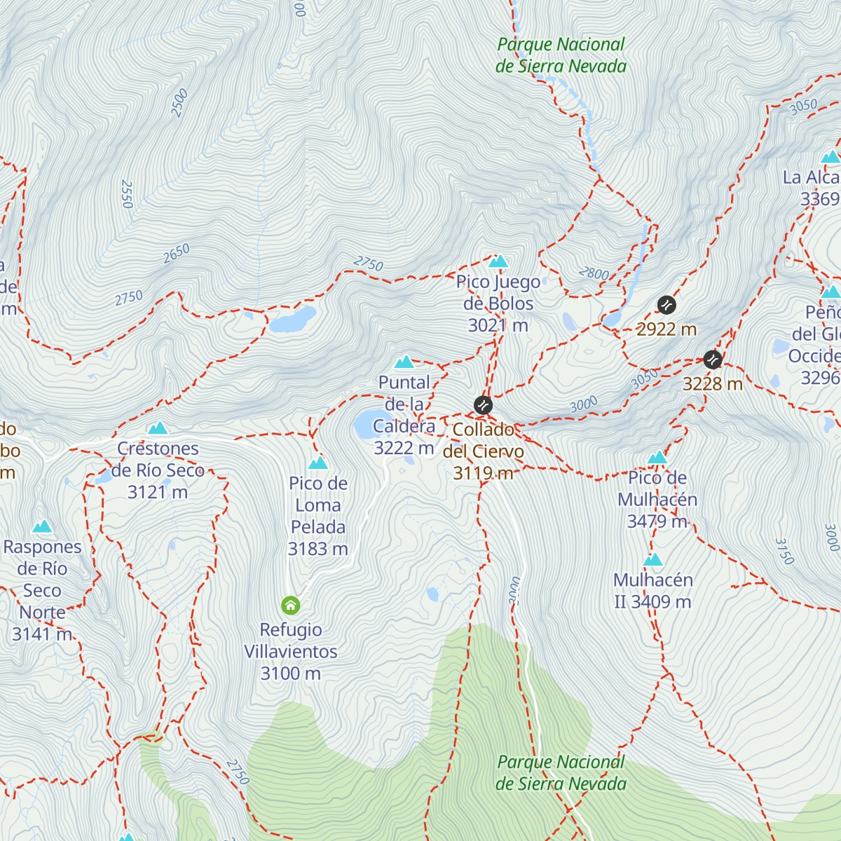 Refugio Vivac de la Caldera map