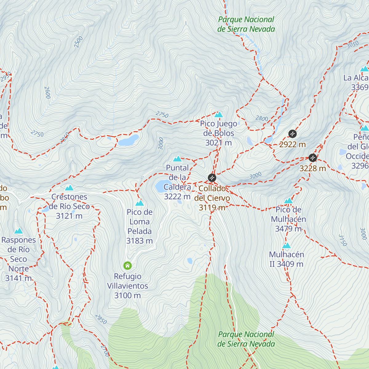 Refugio Vivac de la Caldera map