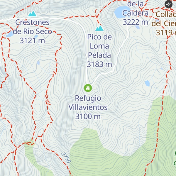 Map of Refugio Villavientos