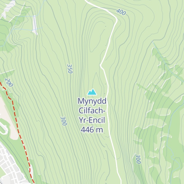 Map of Mynydd Cilfach-Yr-Encil