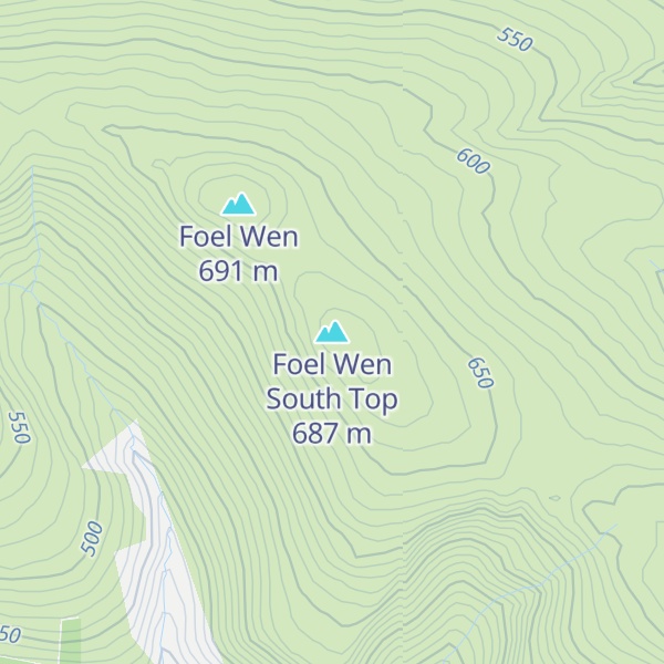 Map of Foel Wen South Top