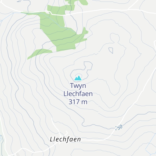 Map of Twyn Llechfaen