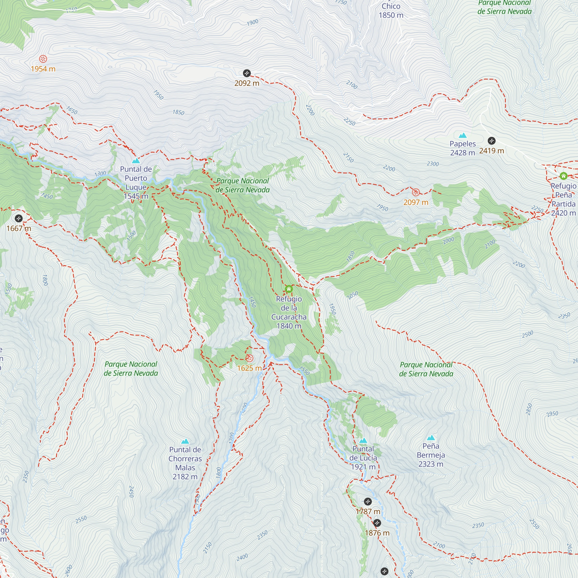 Refugio de la Cucaracha map