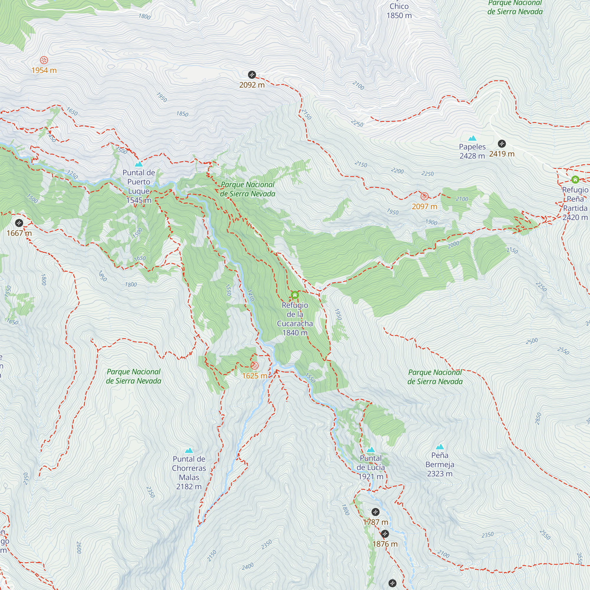 Refugio de la Cucaracha map
