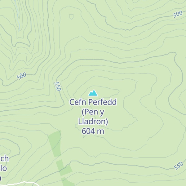 Map of Cefn Perfedd (Pen y Lladron)
