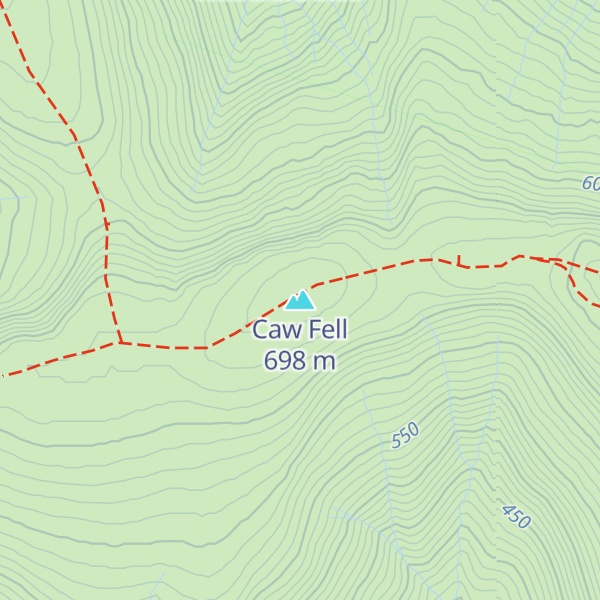 Map of Caw Fell
