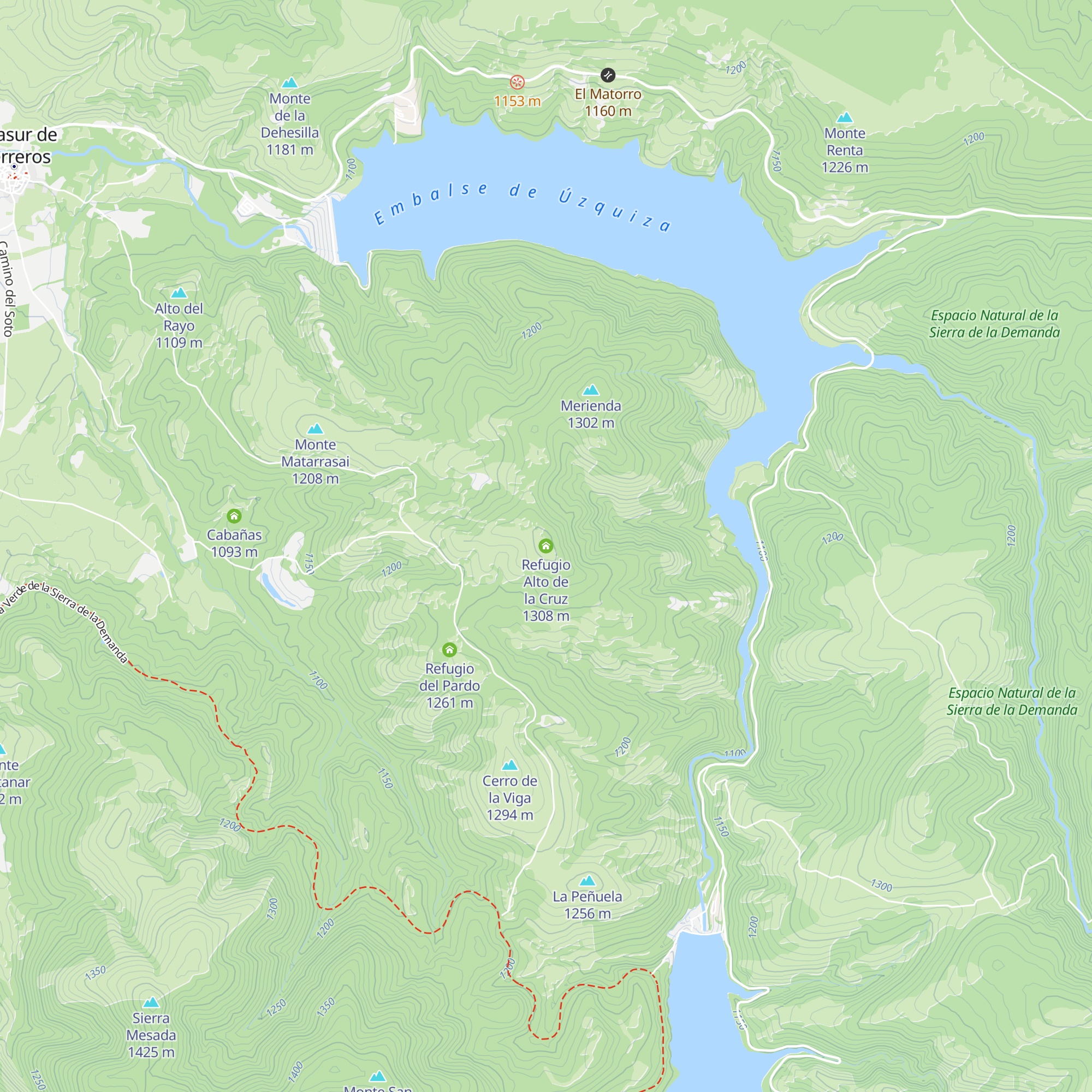 Refugio Alto de la Cruz map