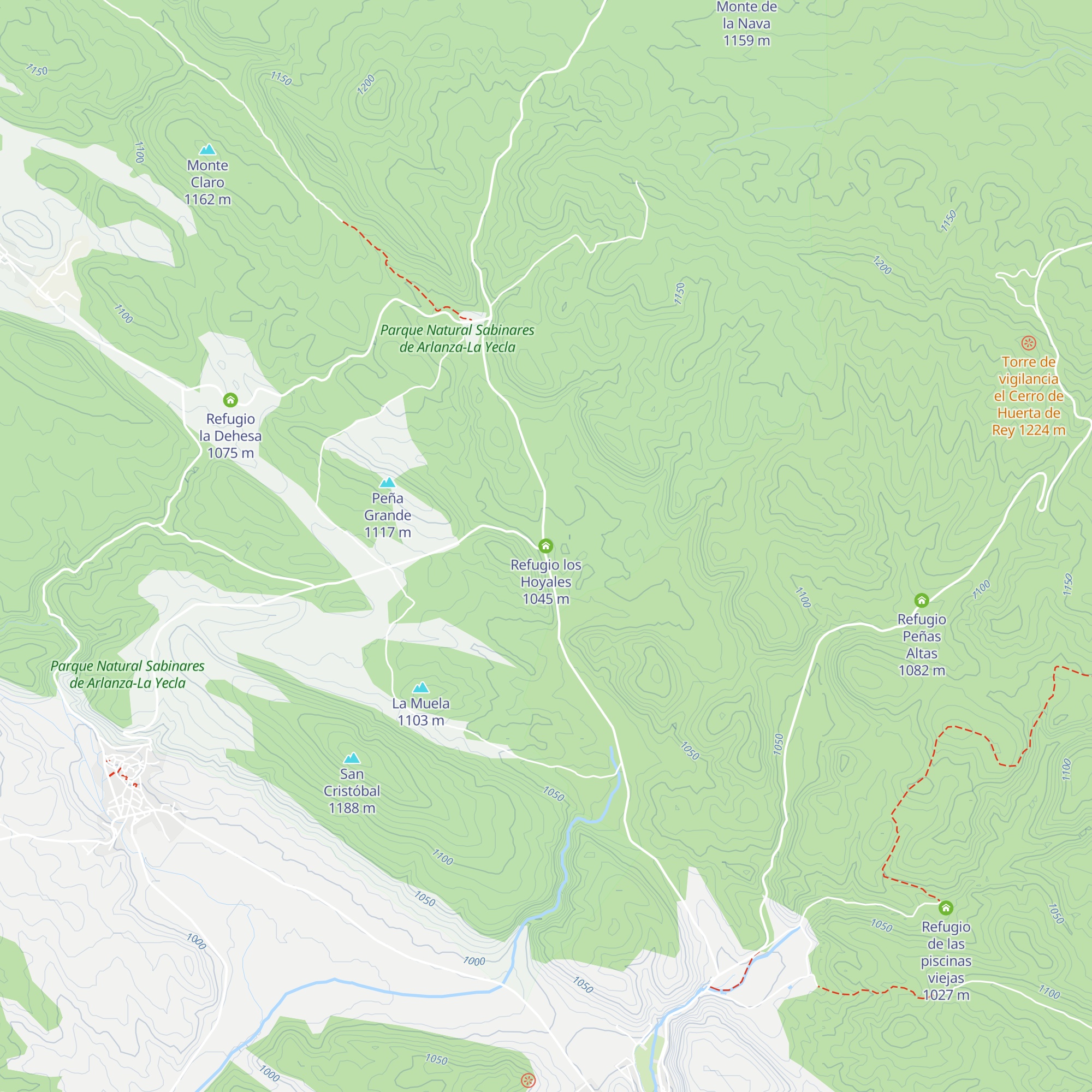 Refugio los Hoyales map