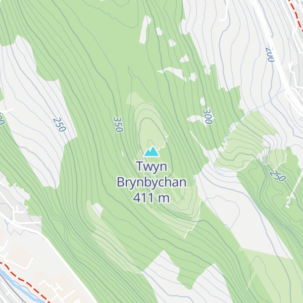 Map of Twyn Brynbychan