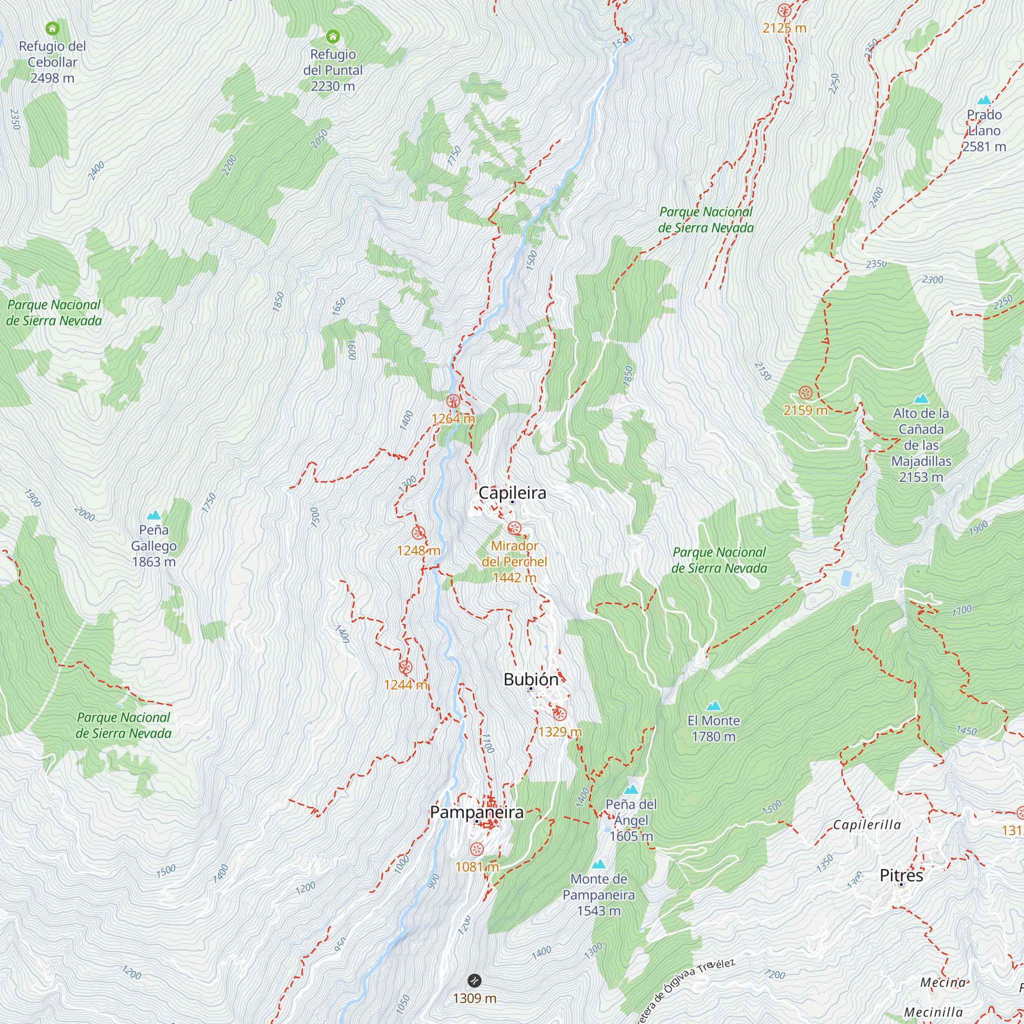 Servicio de Interpretación de Altas Cumbres map