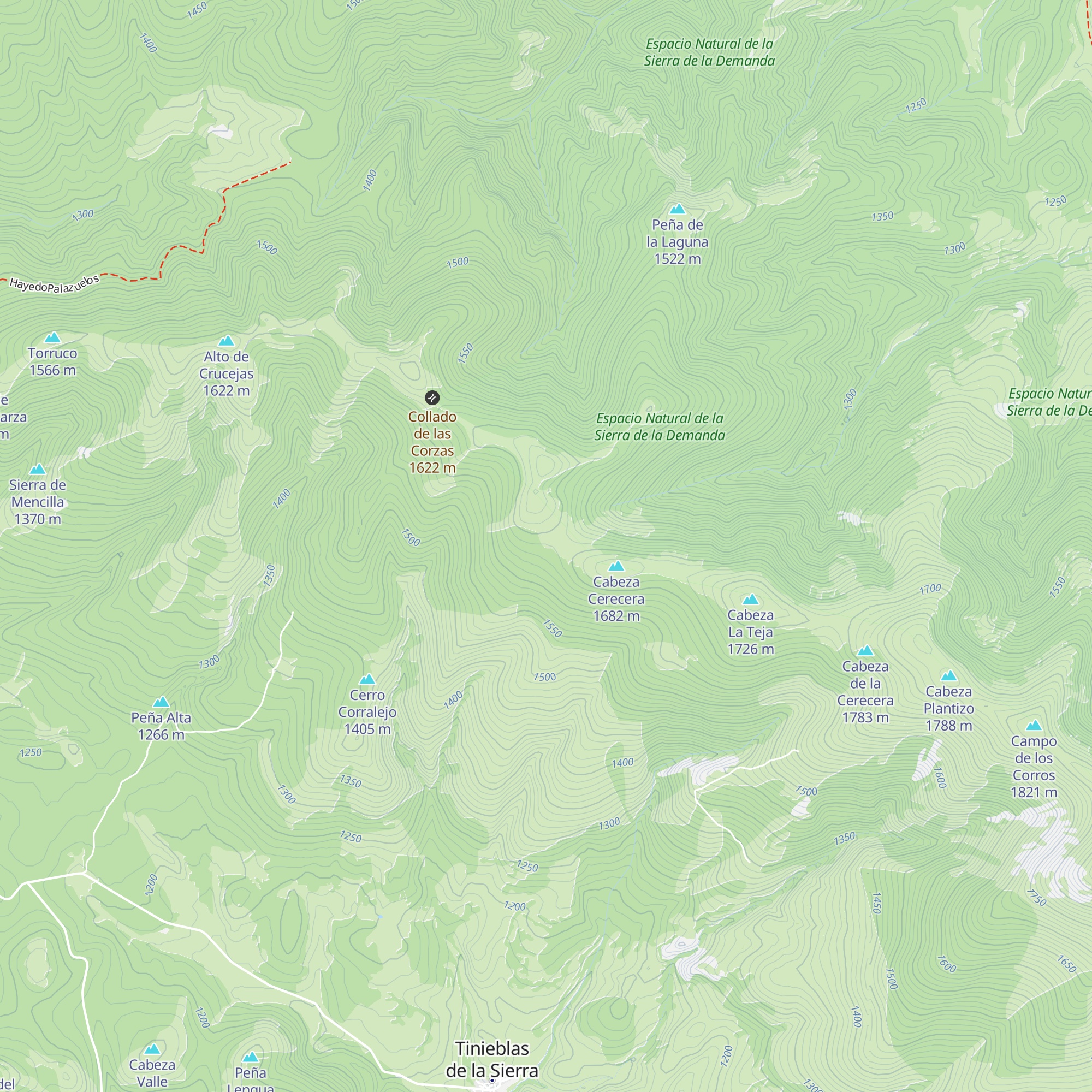 Refugio de las Azuelas map