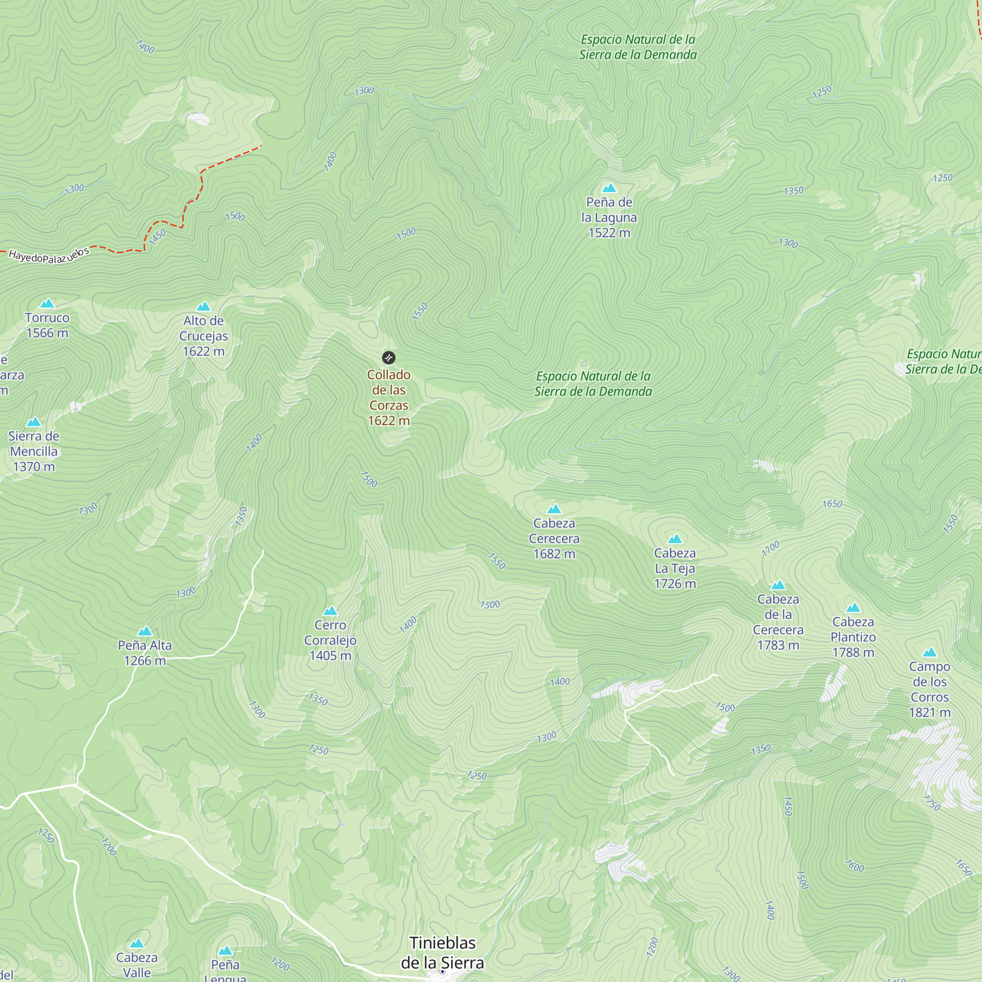 Refugio de las Azuelas map