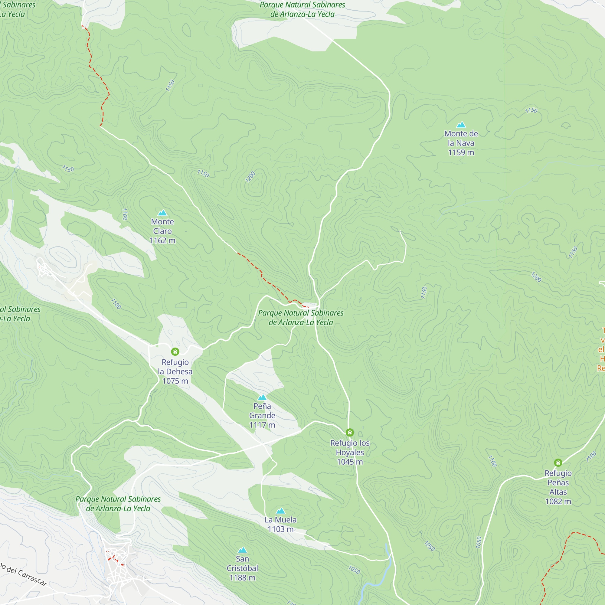 Refugio de Pinarejos map