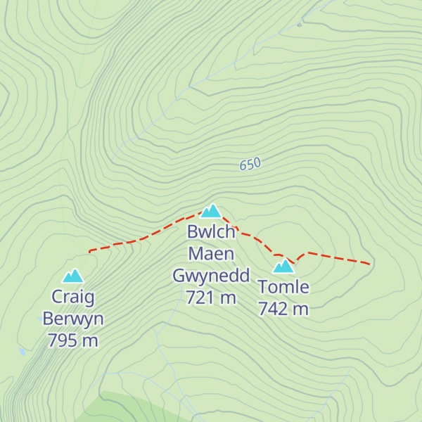 Map of Bwlch Maen Gwynedd