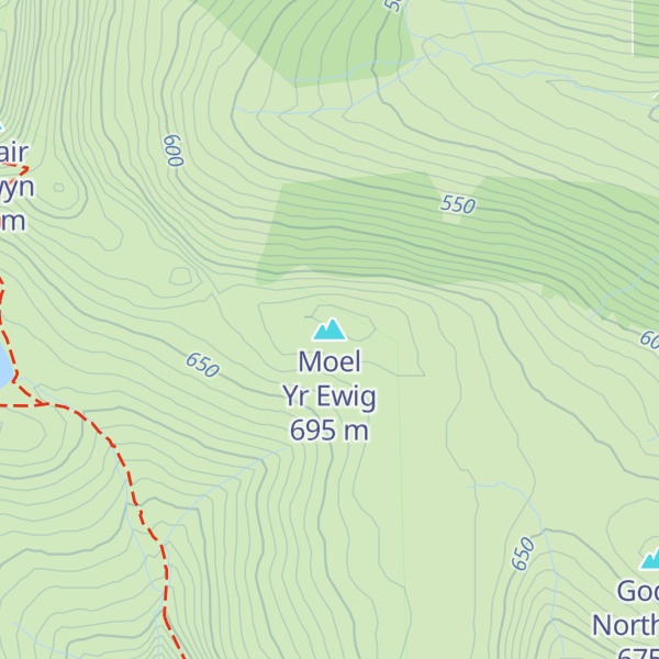 Map of Moel Yr Ewig