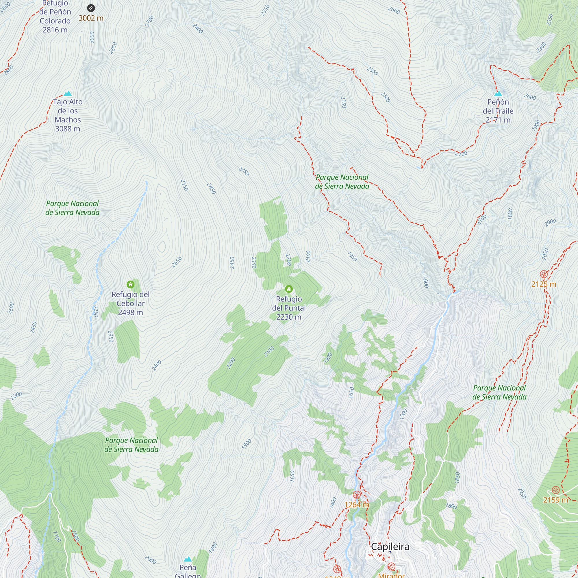 Refugio del Puntal map