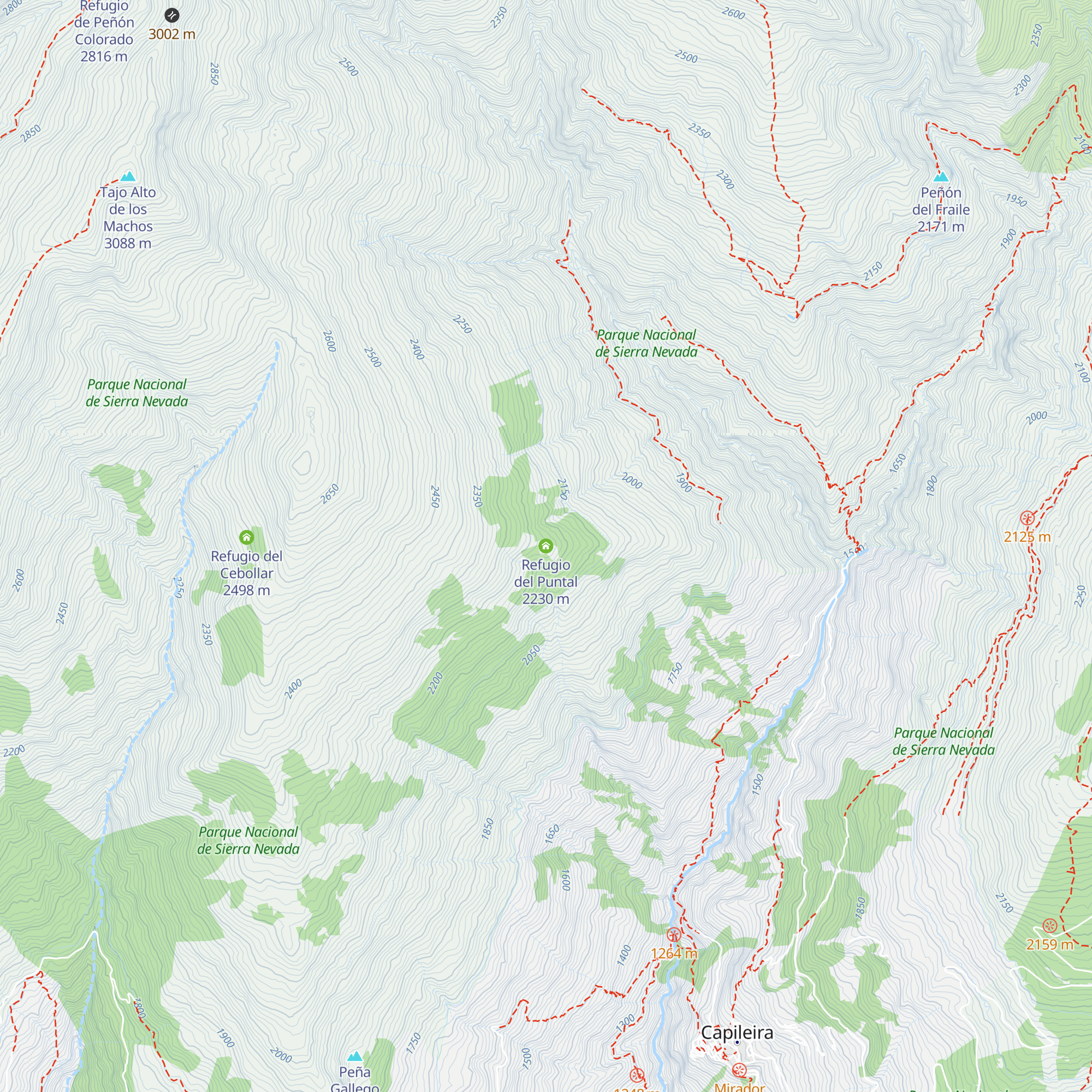 Refugio del Puntal map