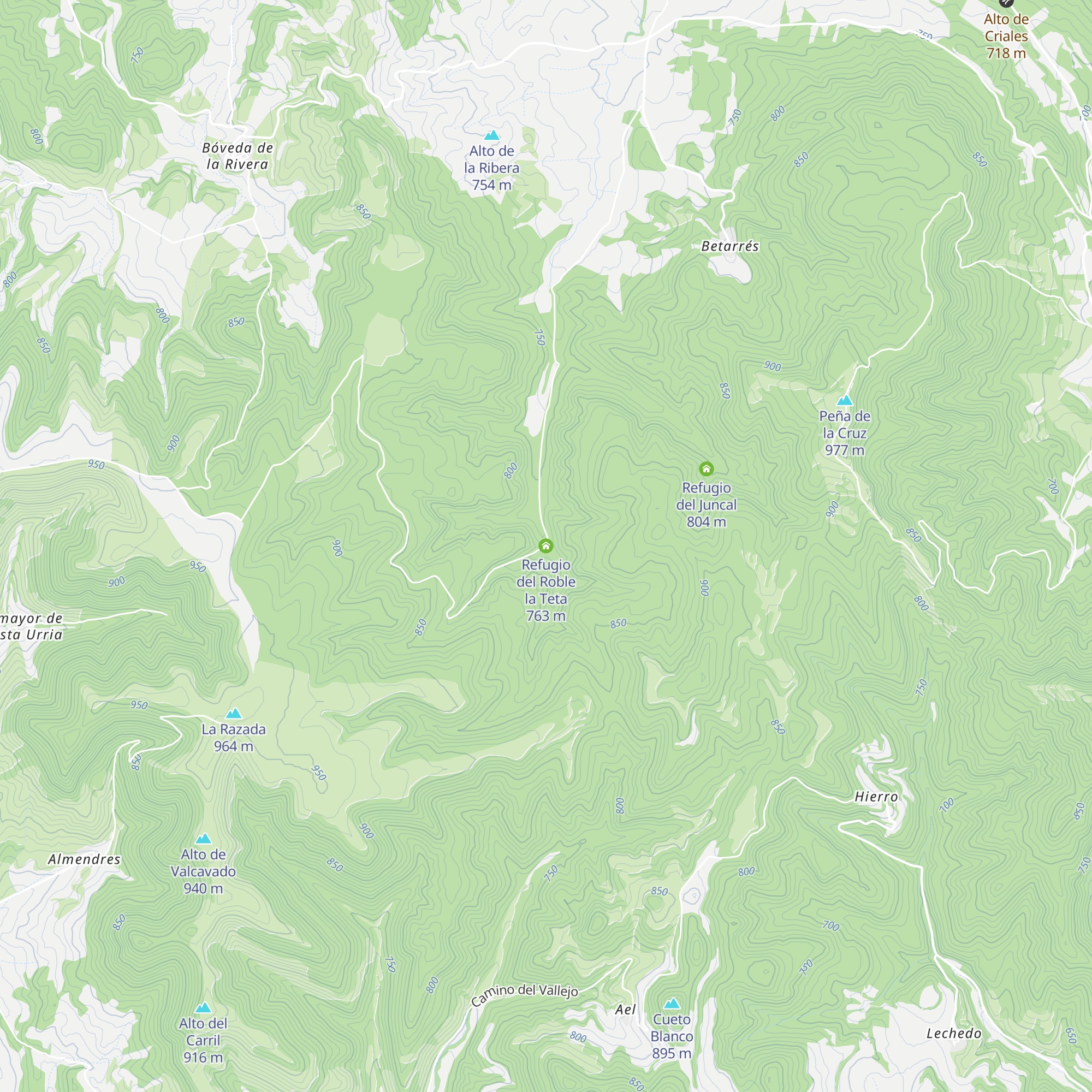Refugio del Roble la Teta map