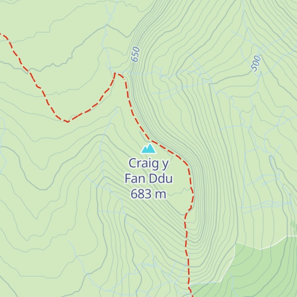 Map of Craig y Fan Ddu
