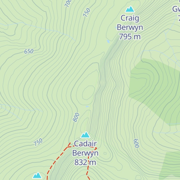 Map of Cadair Berwyn North Top