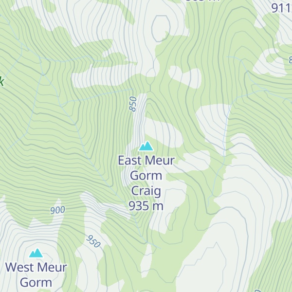 Map of East Meur Gorm Craig