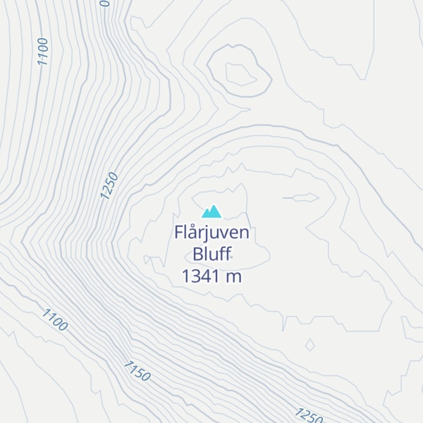 Map of Flårjuven Bluff