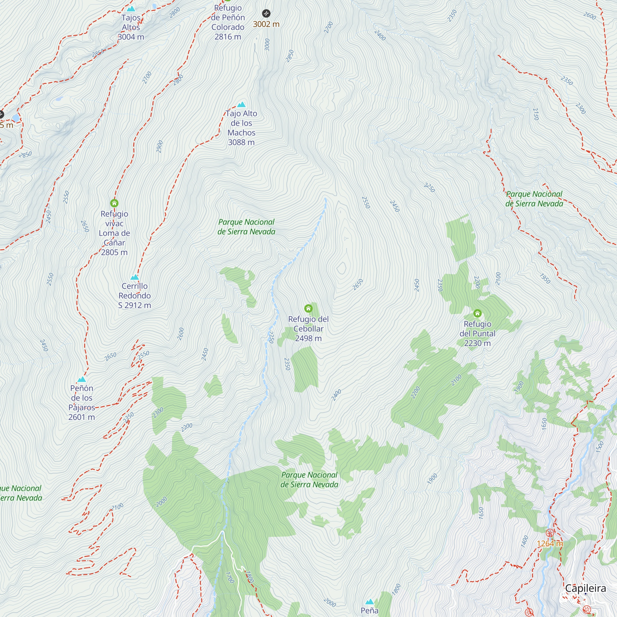 Refugio del Cebollar map