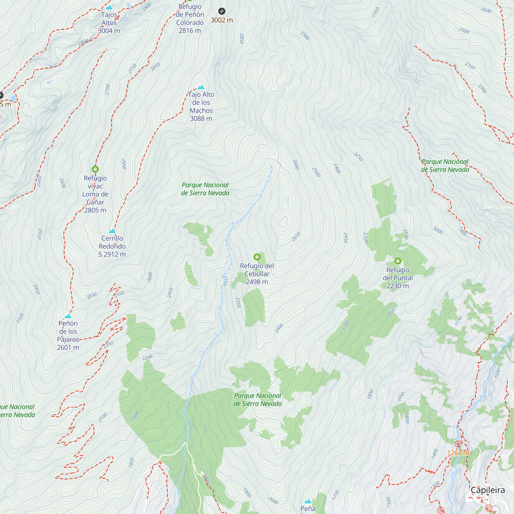 Refugio del Cebollar map