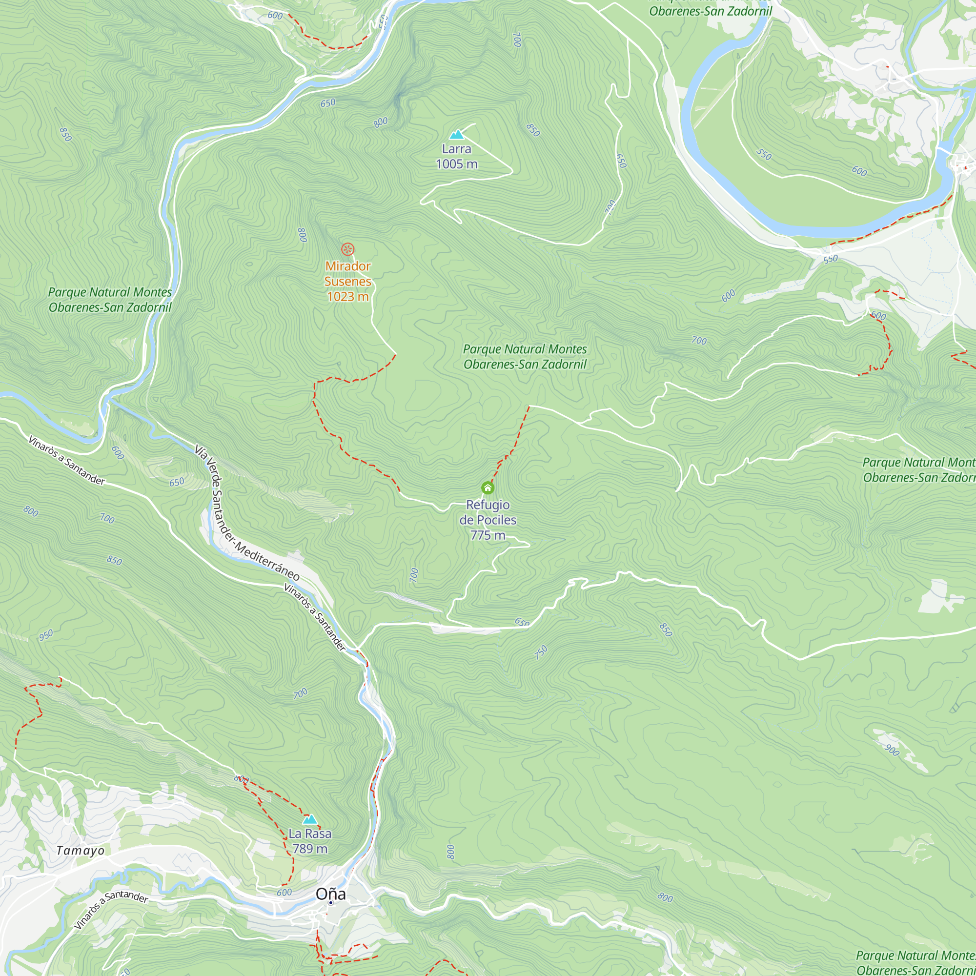 Refugio de Pociles map