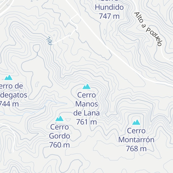 Map of Cerro Manos de Lana