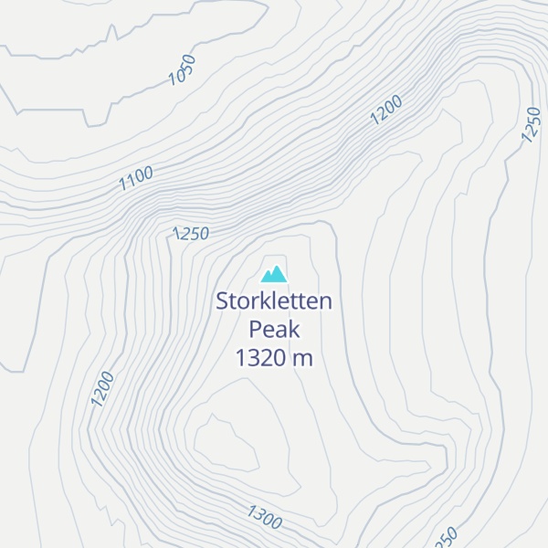 Map of Storkletten Peak