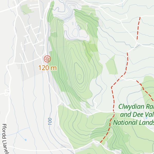 Map of Moel Hiraddug