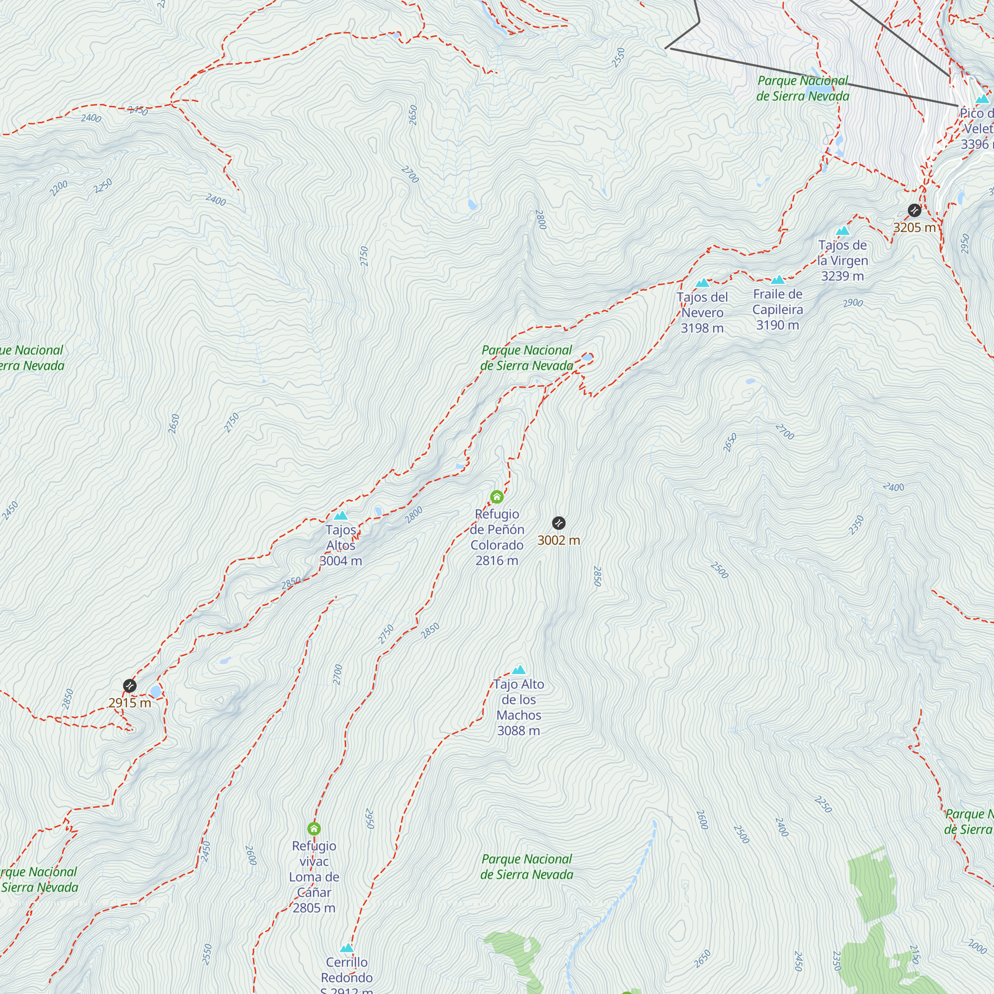 Refugio de Peñón Colorado map