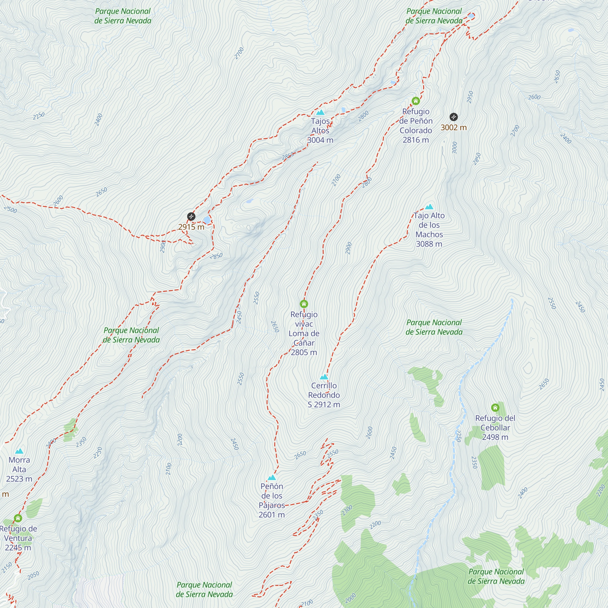 Refugio vivac Loma de Cáñar map