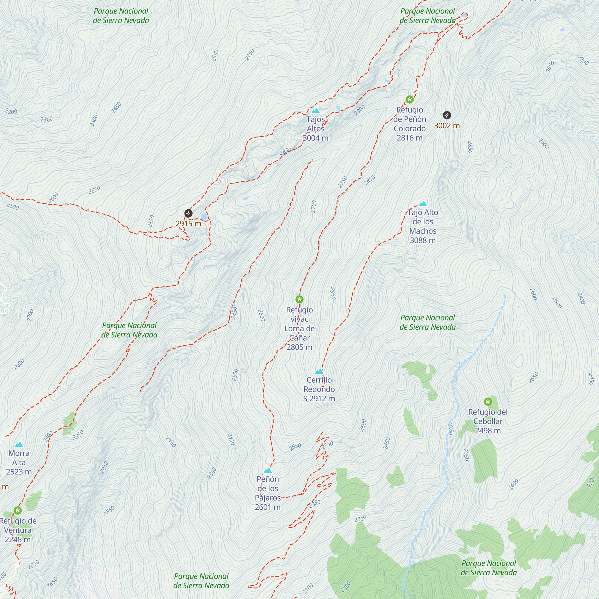Refugio vivac Loma de Cáñar map