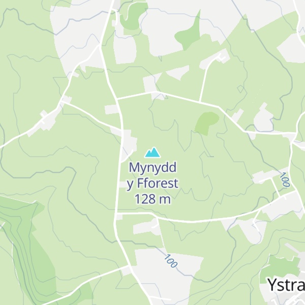 Map of Mynydd y Fforest