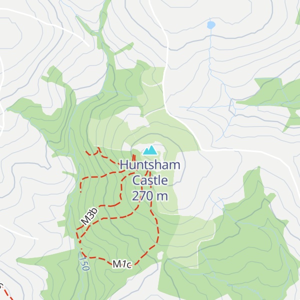 Map of Huntsham Castle