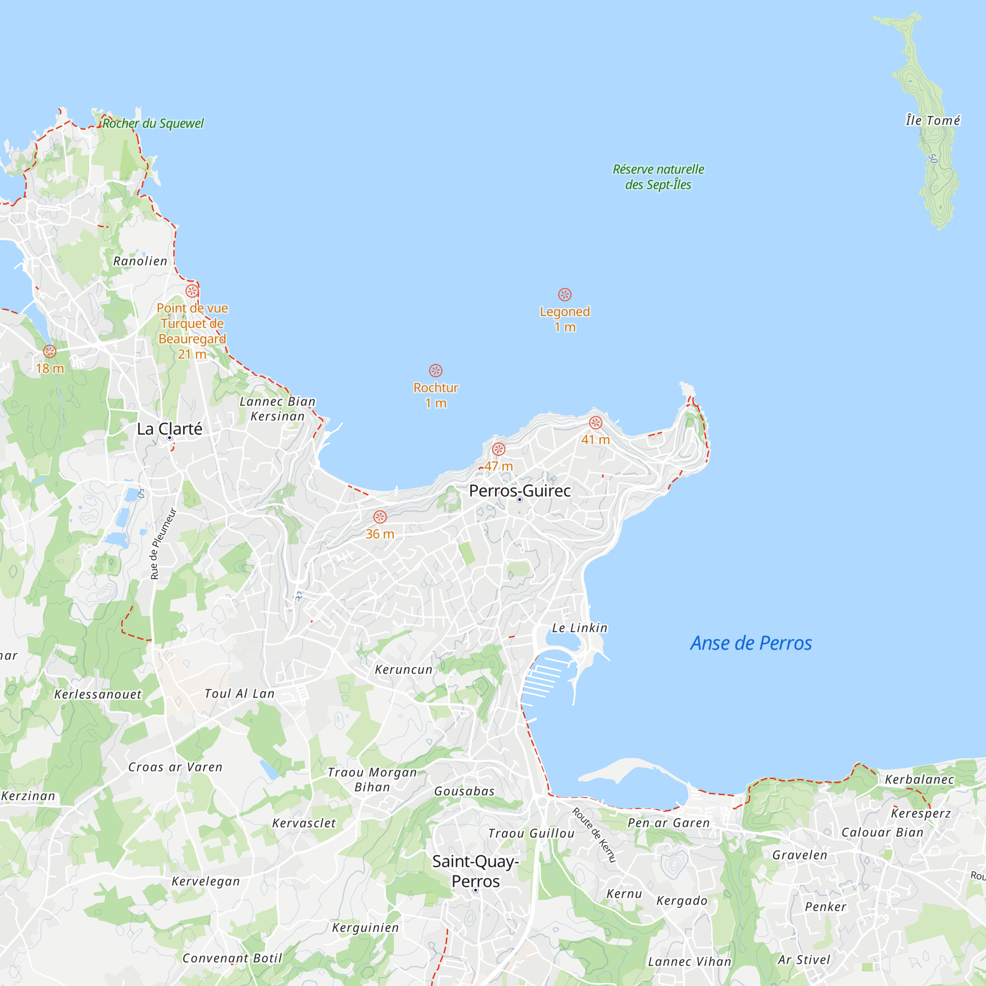 Office du tourisme Perros-Guirec map