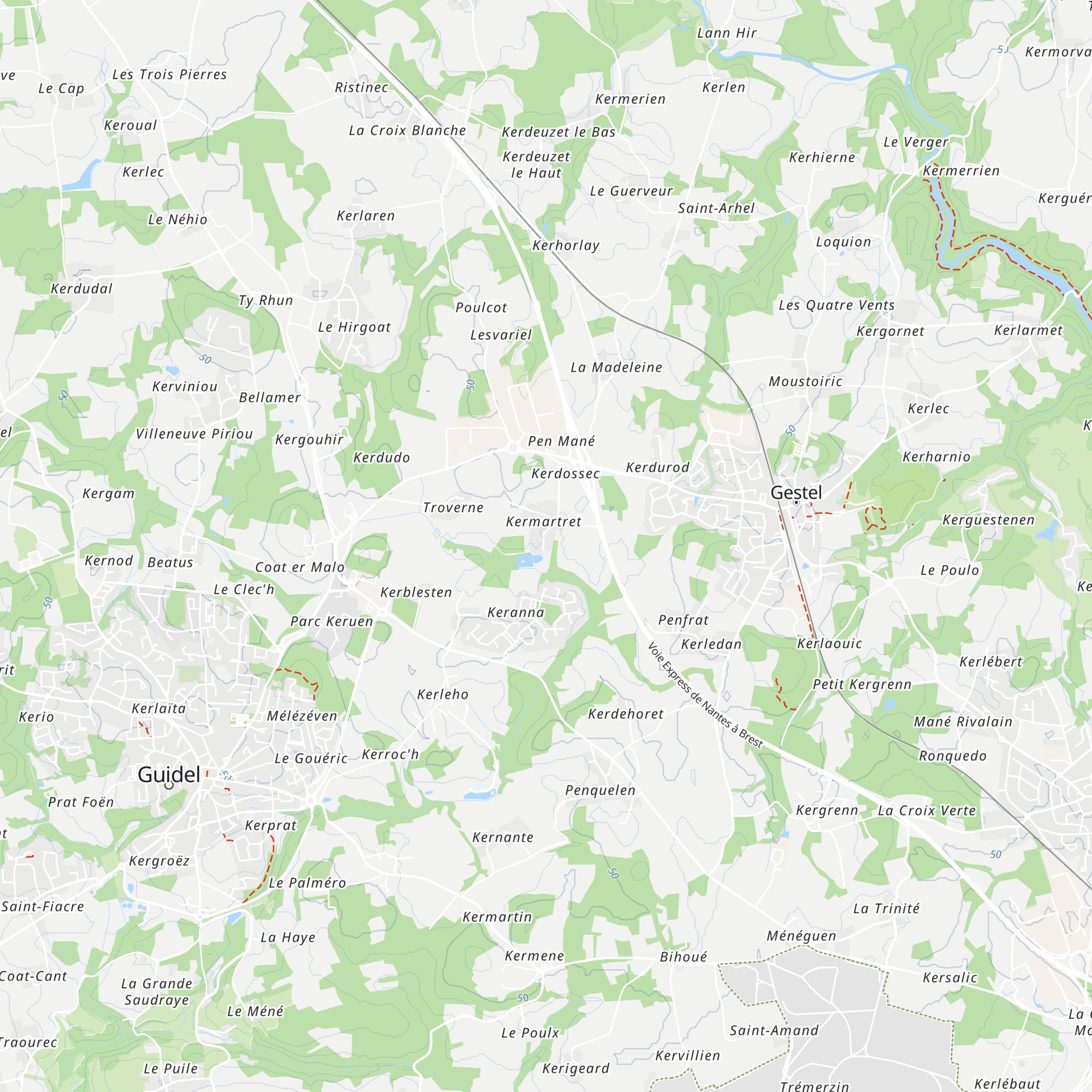 Gîte Ar Bradenn Gwidel map